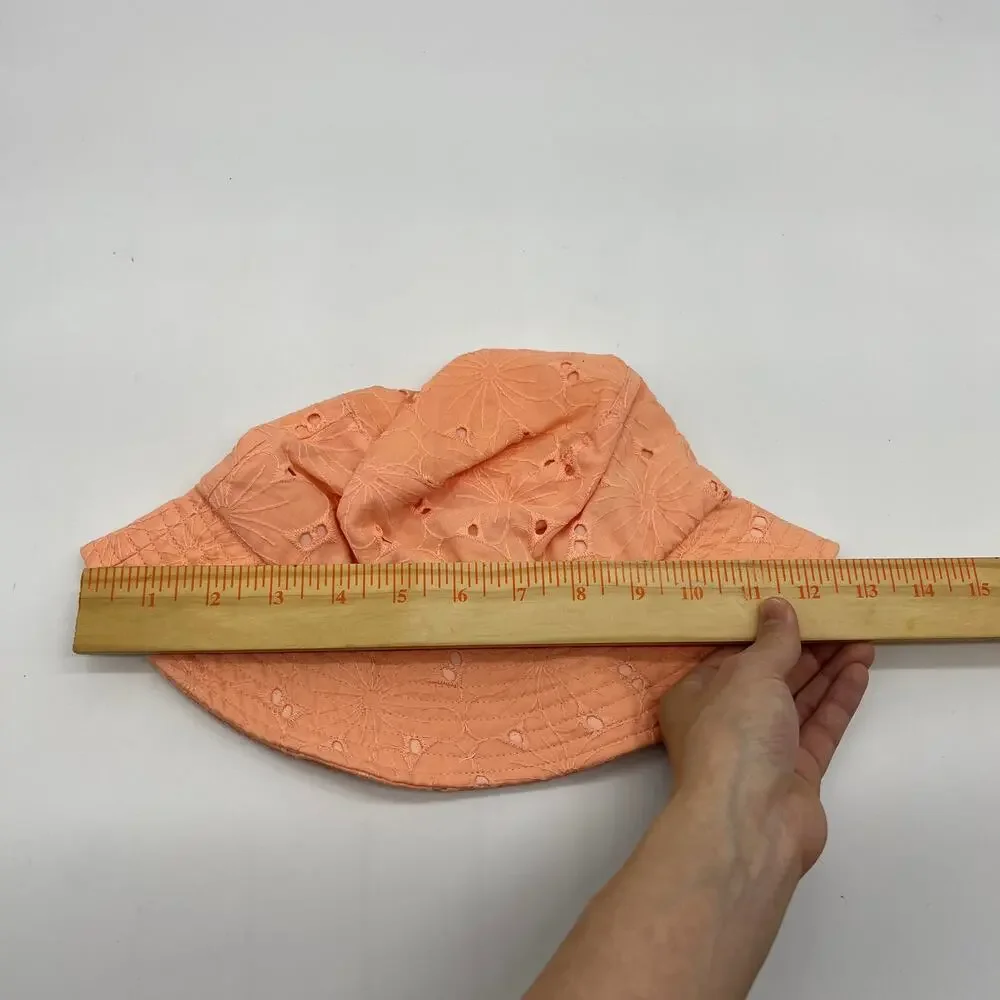 Isaac Mizrahi Live! Eyelet Bucket Hat Peach, One Size